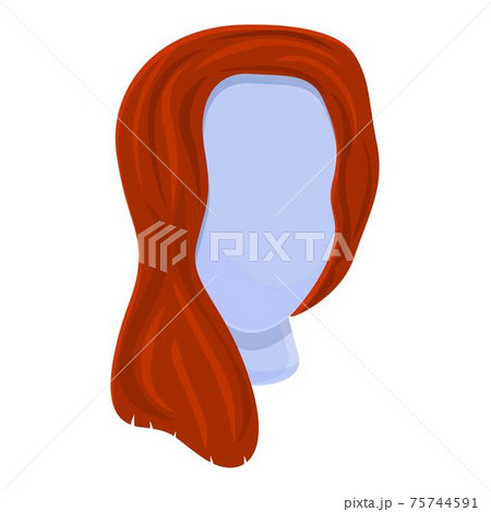 Casual wig icon, cartoon style 75744591