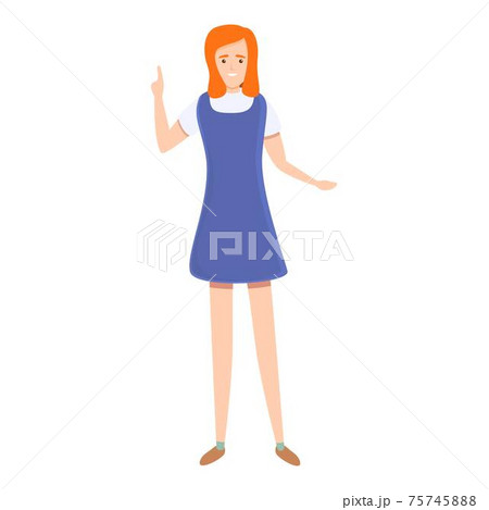 Girl uniform dress icon, cartoon style Girl uniform dress icon, cartoon style 75745888