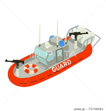 Guard ship icon, isometric style 75746081