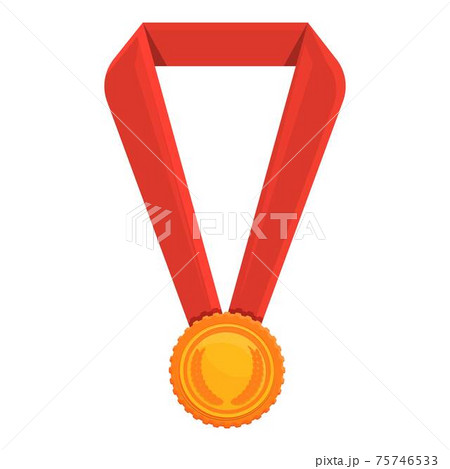 University gold medal icon, cartoon style University gold medal icon, cartoon style 75746533