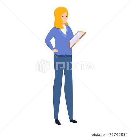 Office woman agent icon, cartoon style 75746854