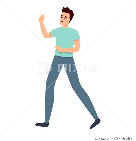 Frightened people icon, cartoon style Frightened people icon, cartoon style 75746967