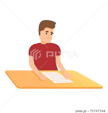 School test pencil icon, cartoon style 75747548