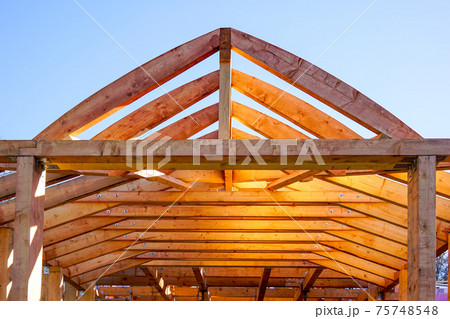 modern construction with wooden details, the new building are built environmentally friendly modern construction with wooden details, the new building are built environmentally friendly 75748548