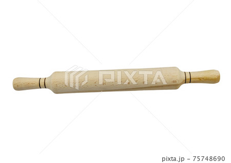 Wooden rolling pin isolated on white background Wooden rolling pin isolated on white background 75748690