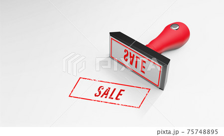 SALE rubber Stamp 3D rendering SALE rubber Stamp 3D rendering 75748895