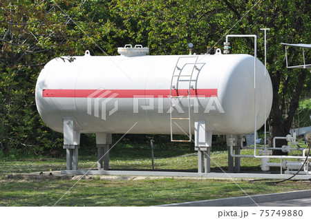 Propane gas station. Gas station fuel tank. Propane gas station. Gas station fuel tank. 75749880