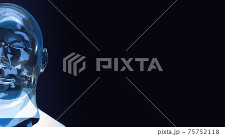 The robot head for sci and technology or machine learning content 3d rendering 75752118