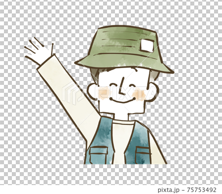 穿著戶外運動的人揮舞著 穿著戶外運動的人揮舞著 75753492