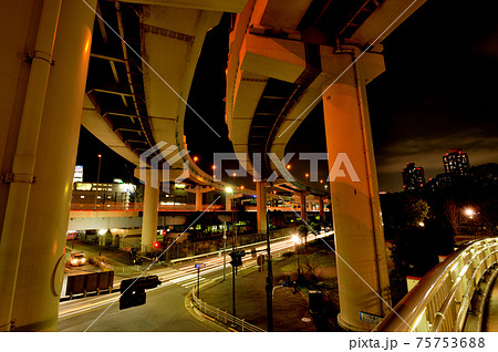 辰巳ジャンクションの風景 夜景 辰巳ジャンクションの風景 夜景 75753688