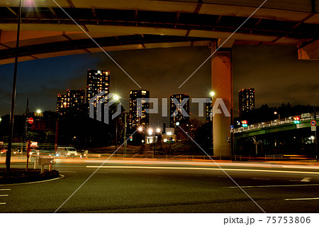 辰巳ジャンクションの風景 夜景 辰巳ジャンクションの風景 夜景 75753806