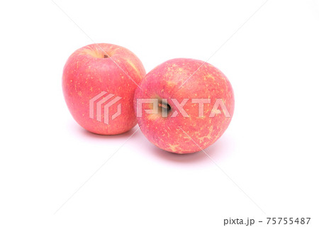 Fuji apples isolated on white background. Healthy food concept 75755487