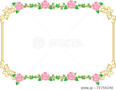 薔薇のフレーム枠 75756240
