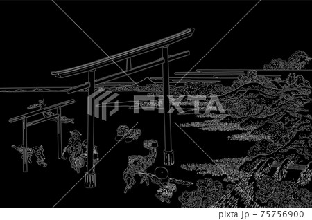 葛飾北斎イメージ登戸浦線反転 75756900