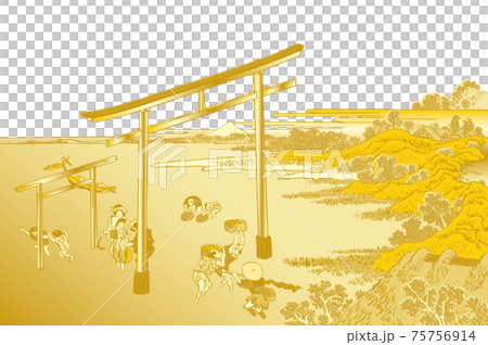 Katsushika Hokusai image Nobutoura gold white background 75756914