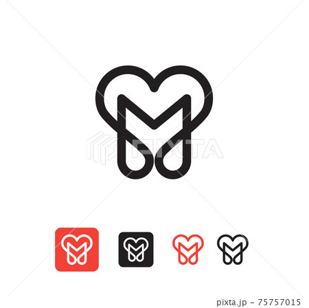 Simple and Clean illustration Logo initial Mono line m with heart, Letter m heart love logo icon Simple and Clean illustration Logo initial Mono line m with heart, Letter m heart love logo icon 75757015