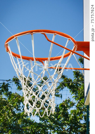 Basketball board with hoop. Sport and recreation time 75757624