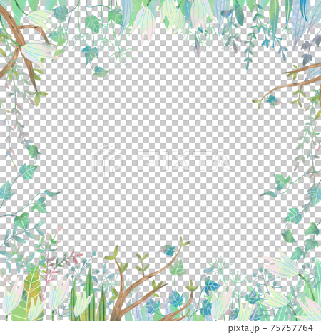 Vector illustration of white background of fashionable plants and flowers with gentle spring colors 75757764