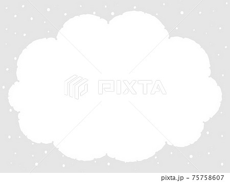 手描き風のかわいい雲の背景フレームのイラスト素材