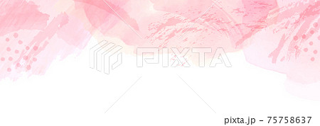 水彩フレーム　ピンク 75758637