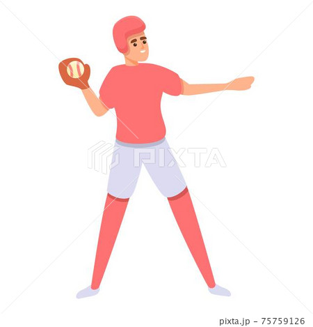 Baseball ready play icon, cartoon style Baseball ready play icon, cartoon style 75759126
