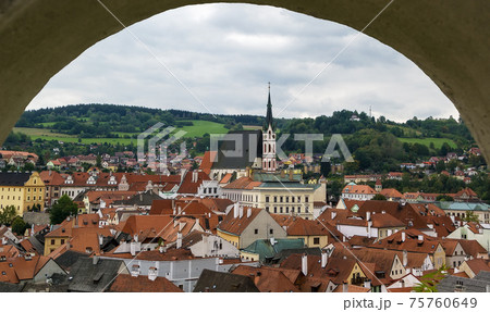 view of Cesky Krumlov, Czech republic view of Cesky Krumlov, Czech republic 75760649