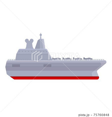 Aircraft carrier modern type icon, cartoon style 75760848
