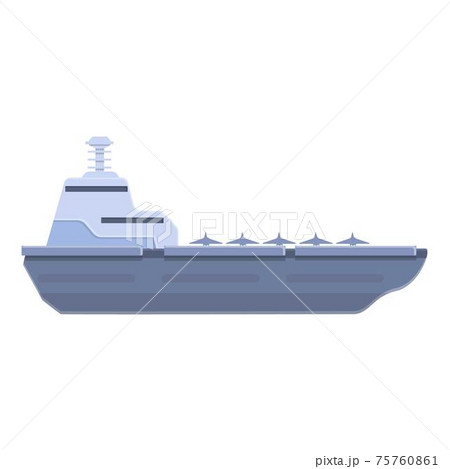 Aircraft carrier force icon, cartoon style Aircraft carrier force icon, cartoon style 75760861