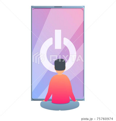 Digital detoxing disconnect icon, cartoon style 75760974