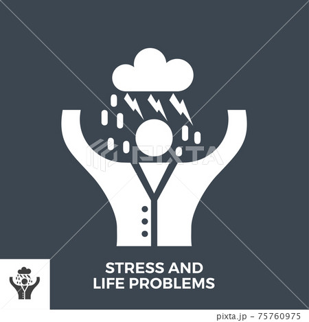 Stress and Life Problems Glyph Vector Icon. 75760975