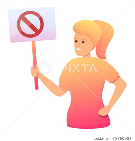 Digital detoxing icon, cartoon style 75760988