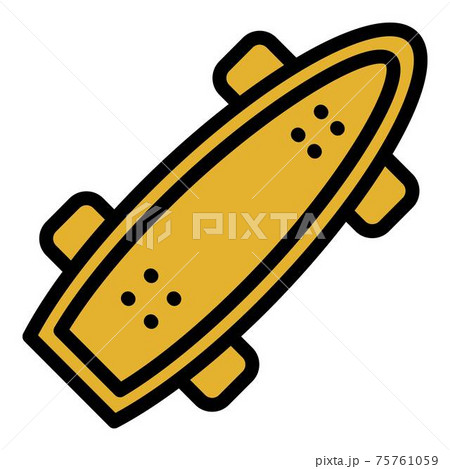 City Skateboard Icon Outline Styleのイラスト素材