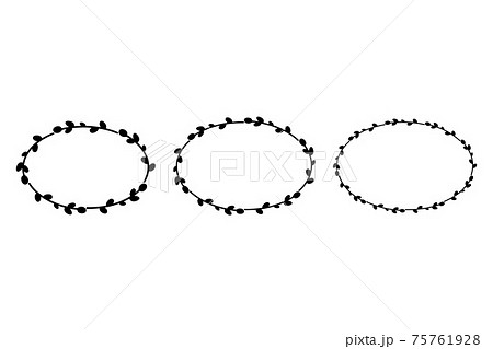 Set of Easter willow wreaths.Oval floral wreath Set of Easter willow wreaths.Oval floral wreath 75761928