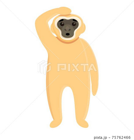 Gibbon thinking icon, cartoon style 75762466