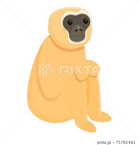 Gibbon sad icon, cartoon style Gibbon sad icon, cartoon style 75762481