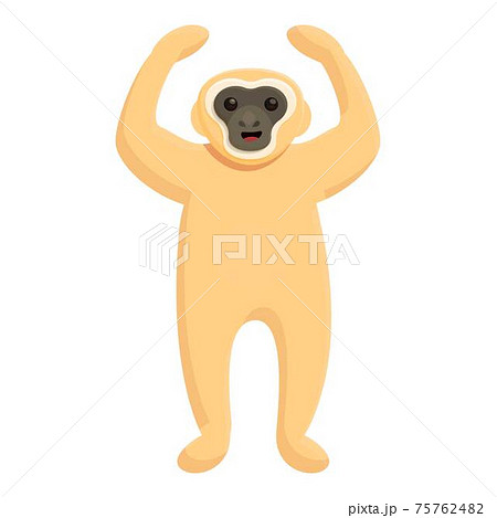 Gibbon happy icon, cartoon style Gibbon happy icon, cartoon style 75762482
