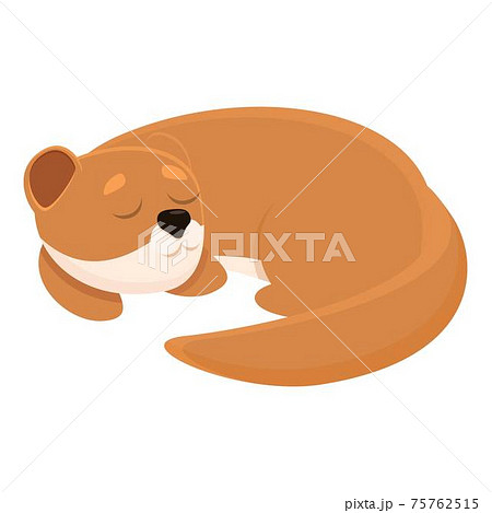 Sleeping mink icon, cartoon style 75762515