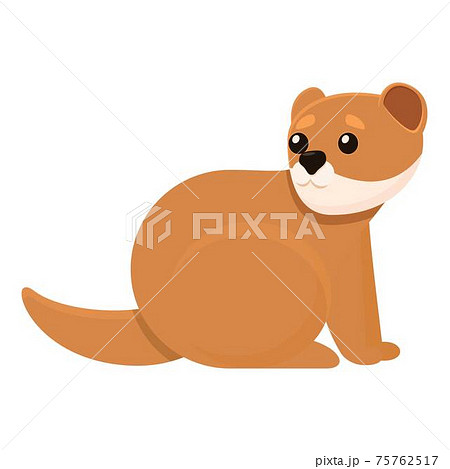 Scared mink icon, cartoon style 75762517