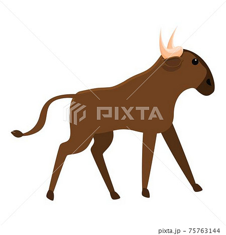 Mammal wildebeest icon, cartoon style 75763144