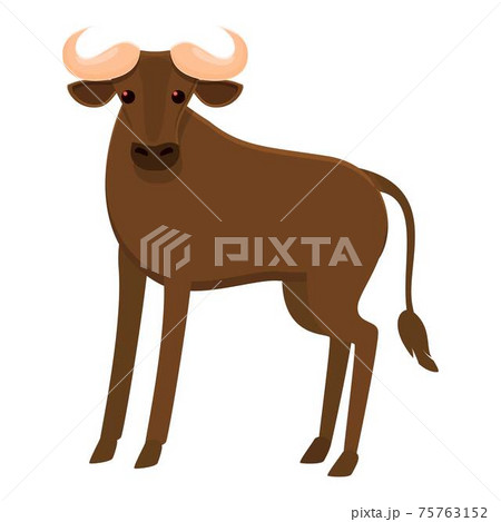 Zoo wildebeest icon, cartoon style 75763152