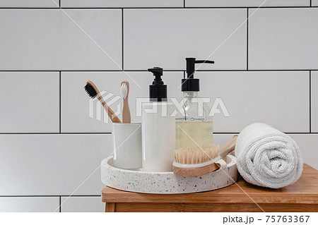 spa composition on white wooden background spa composition on white wooden background 75763367