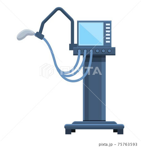 Cardio ventilator medical machine icon, cartoon style 75763593