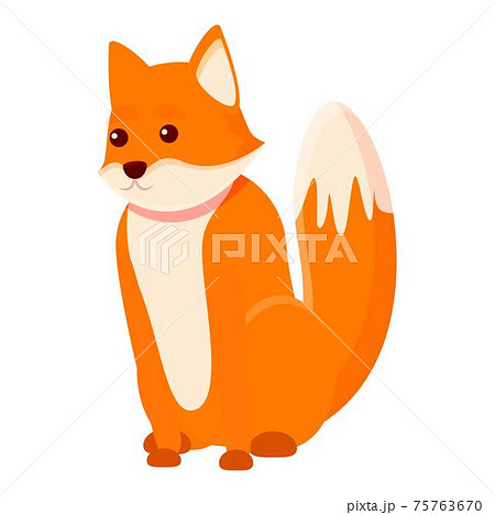 Cute fox icon, cartoon style 75763670