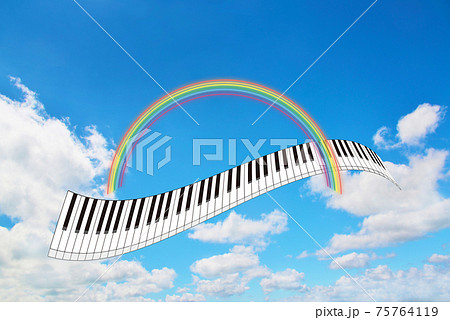 ピアノ鍵盤　虹 75764119
