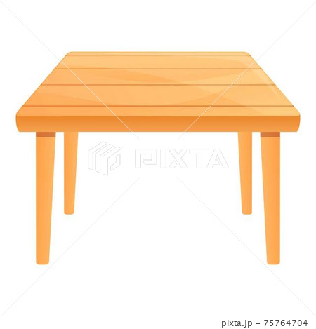 Garden wood table icon, cartoon style Garden wood table icon, cartoon style 75764704