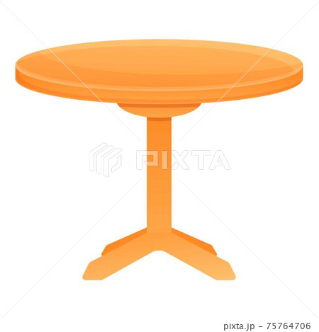 Round wood table icon, cartoon style Round wood table icon, cartoon style 75764706