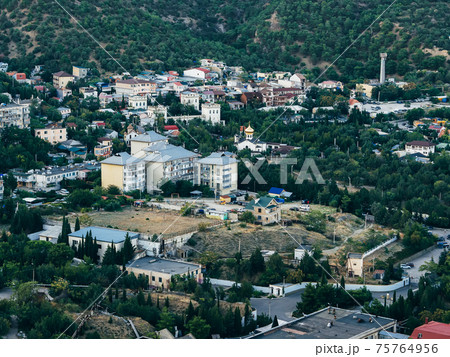resort town in the Crimea, between the mountains 75764956