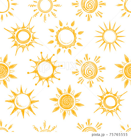 Funny yellow summer sun seamless pattern Funny yellow summer sun seamless pattern 75765555