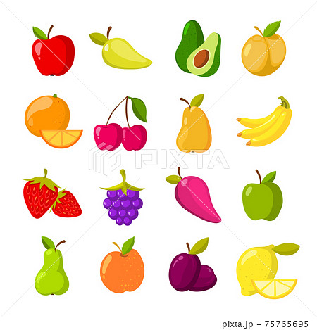 Cartoon fruits clipart collection isolated Cartoon fruits clipart collection isolated 75765695