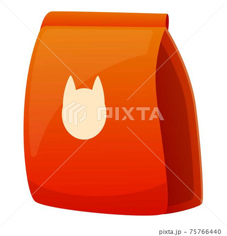 Cat food plastic package icon, cartoon style 75766440